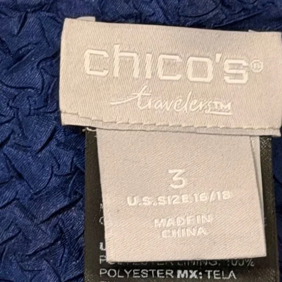 Chicos Travelers Reversible Open Front Jacket With Floral/Solid Design Size 16/1 - Picture 3 of 12